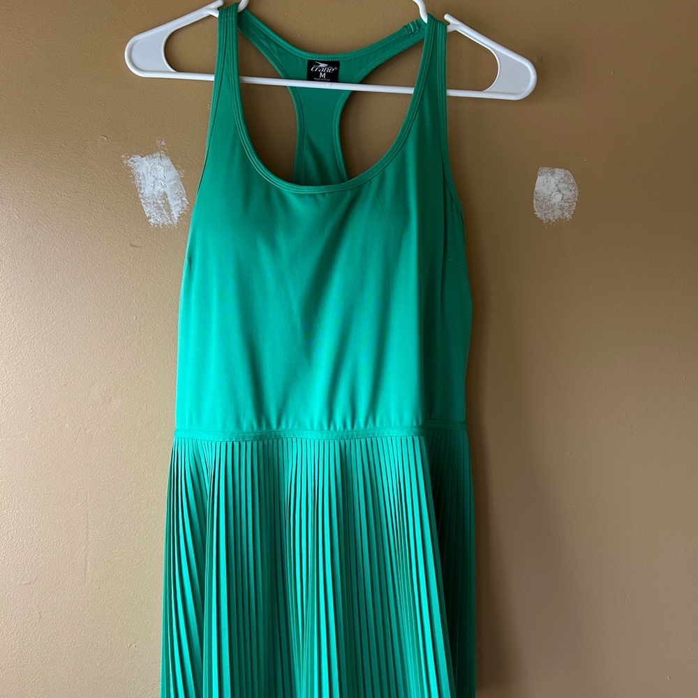 Green Pleated Active Dress